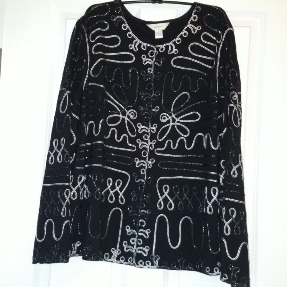 Silver Metallic Embellished Jacket